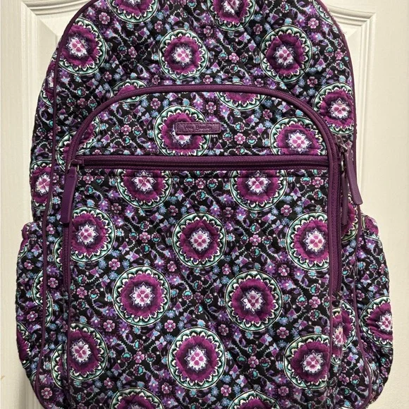 Vera Bradley SET of 3 lilac medallion. Backpack, tote, shoulder bag. Like new - Picture 2 of 4